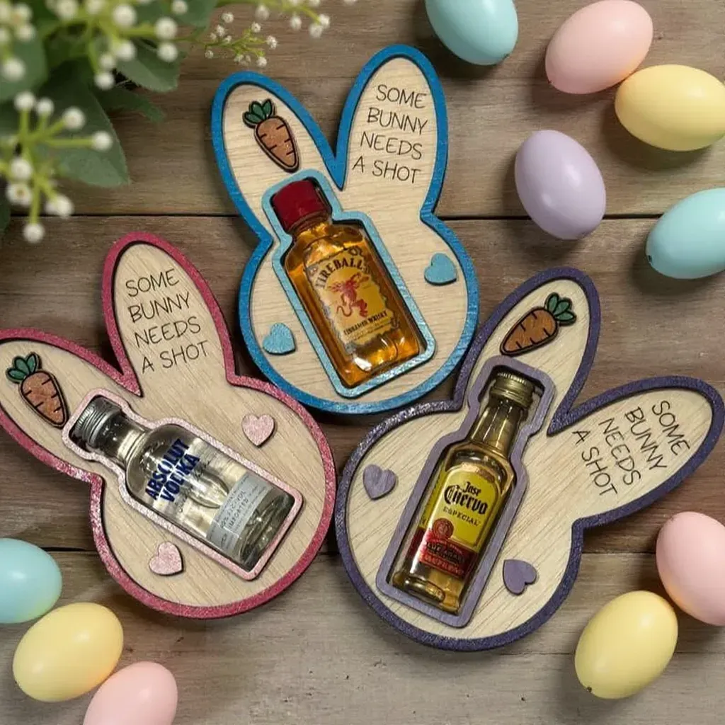 🐰 Some Bunny Needs a Shot! &ndash; Bunny Liquor Bottle Holder